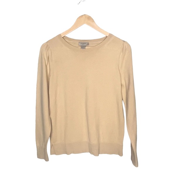 LOFT Sweaters - Ann Taylor Loft Sweater Womens Small Yellow Long Sleeve 100% Cotton Pullover